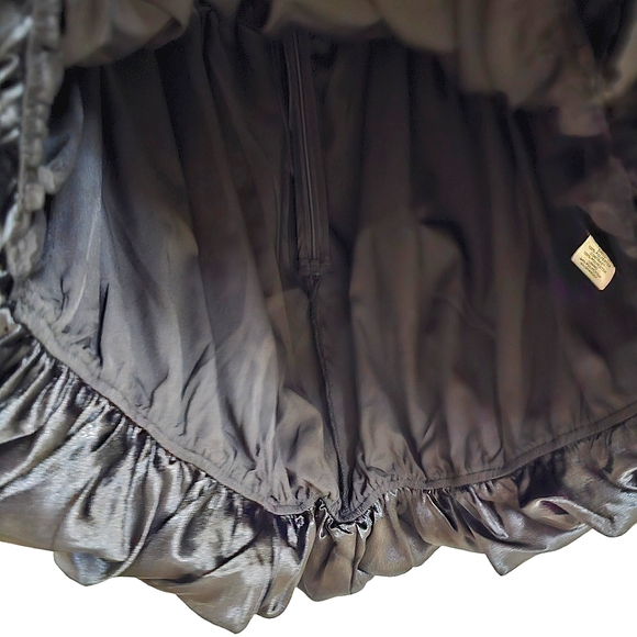 Nwot Lena Black Satin Halter Deep Plunge Rhinestone Trim Bubble Cocktail Dress - Picture 11 of 17